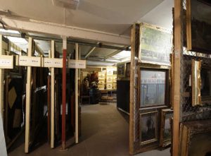 Basement storage at the Sarjeant Gallery.